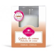 VELA DECORATIVA VASO GALLETA-CREMA CRISTALINAS