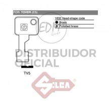 LLAVE FRONTAL LATON BRILLANTE TV5 TOVER