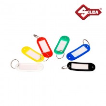 LLAVE IDENTIFICADOR DE PLASTICO BLANDO CON ANILLA Y ETIQUETA. COLORES SURTIDOS