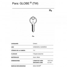 LLAVE ACERO GL1 PARA CANDADOS EDM
