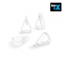 PINZA SUJETA MANTEL TRANSPARENTE (BLISTER 4 UNID) INOFIX