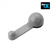 TOPE RETENEDOR GIRATORIO ADHESIVO GRIS METALIZADO (BLISTER) INOFIX
