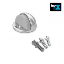 TOPE PUERTA METALICO CON TORNILLO CROMO MATE (BLISTER) INOFIX