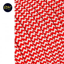 CABLE CORDON TUBULAIRE 2X0,75MM RALLADO BLANCO ROJO 5M
