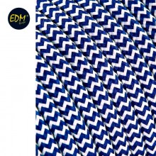CABLE CORDON TUBULAIRE 2X0,75MM RALLADO BLANCO AZUL 5M