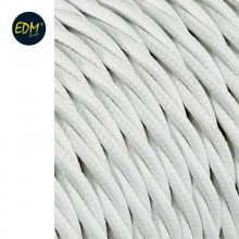 CABLE TEXTIL TRENZADO 2X0,75MM C-01 ALUMINIO SEDA COLOR BLANCO 5M