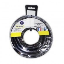 CABLE TEXTIL 3X0,75MM PVC 5MTS NEGRO SOLO PARA ILUMINACION