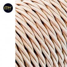 CABLE TEXTIL TRENZADO 2X0.75MM 25MTS C-15 BEIGE SEDA EURO/MTS