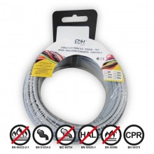 CARRETE CABLECILLO FLEXIBLE 1,5MM GRIS 5MTS LIBRE-HALOGENOS