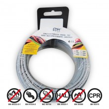 CARRETE CABLECILLO FLEXIBLE 2,5MM GRIS 10MTS LIBRE-HALOGENOS