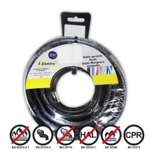 CARRETE CABLECILLO FLEXIBLE 2,5MM NEGRO 15MTS LIBRE-HALOGENOS