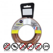 CARRETE CABLECILLO FLEXIBLE 2,5MM MARRON 50MTS LIBRE-HALOGENOS