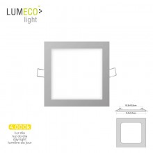 MINI DOWNLIGHT LED LUMECO 6W 320 LUMEN CUADRADO 12CM 4.000K MARCO CROMO