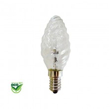 BOMBILLA HALOGENA VELA RIZADA "ENERGY SAVER" E14 28W (EQU. 40W) CLARA
