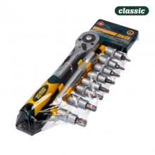 JUEGO 10 PCS BOCALLAVES Y ACCESORIOS ENC. 1/2" TORX CR.V EK641