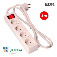 BASE MULTIPLE 4 TOMAS SCHUKO CON INTERRUPTOR 5M 3X1,5MM