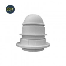 PORTALAMPARAS SEMIROSCADO BLANCO E-27+ ARANDELA EDM