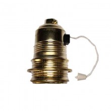 PORTALAMPARAS E-27 CON INTERRUPTOR TIRADOR ROSCA EUROPEA EDM