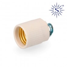 PORTALAMPARAS VELA GRANDE PORCELANA E-27 BLANCO