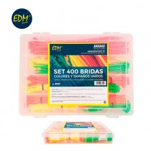 SET DE 400 BRIDAS COLORES Y TAMAÑOS VARIOS PRESENTACION EN CAJA