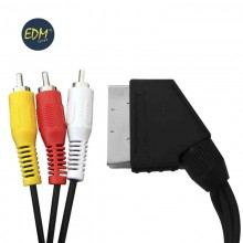 EUROCONECTOR MACHO A 3RCA SALIDA 1,5M