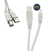 CABLE USB TIPO A MACHO A CONEXION USB TIPO B MACHO 1.80 M EDM