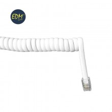 PROLONGACION TELEFONICA RIZADA 2,5M A 4M 4 VIAS BLANCA MACHO-MACHO 6V EDM