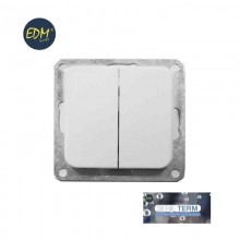 DOBLE INTERRUPTOR EMPOTRAR "SERIE TERM" EDM(BOLSA BLISTER)
