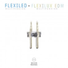 CONECTOR TUBO FLEXILUX/FLEXILED 13MM 2 VIAS "RECTO-PUNTA" EDM