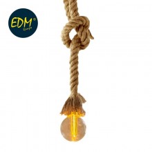 KIT COLGANTE VINTAGE CUERDA CON BOMBILLA ESFERICA INCLUIDA 85CM CABLE 3XAA