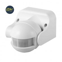 DETECTOR DE MOVIMIENTO CON REGULADOR NOCHE/DIA 180º IP44 BLANCO EDM