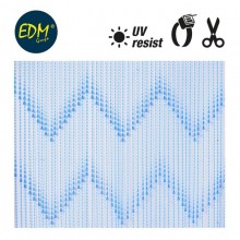 CORTINA PERLA AZUL PLASTICO 90X210CM 48 TIRAS EDM