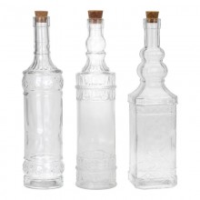 BOTELLA CRISTAL TRANSPARENTE 3 MODELOS SURTIDOS