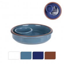 RECIPIENTE DE LOZA PARA APERITIVOS 3X14CM COLORES SURTIDOS