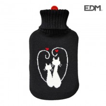BOLSA DE AGUA NEGRA MODELO GATOS ENAMORADOS 2L