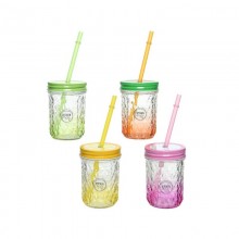 VASO DE CRISTAL CON PAJITA