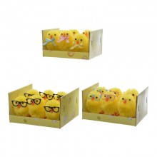 SET 6 POLLITOS CHENILLE DE PASCUA 4CM MODELOS VARIOS
