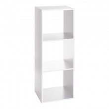 ESTANTERIA MADERA COLOR BLANCO PARA 3 CAJAS ORGANIZADORAS 34.4X32X100.5CM