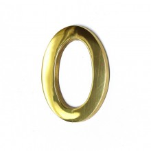 NUMERO 0 LATON PULIDO 10CM FIJACION INVISIBLE