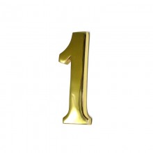NUMERO 1 LATON PULIDO 10CM FIJACION INVISIBLE