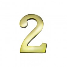 NUMERO 2 LATON PULIDO 10CM FIJACION INVISIBLE