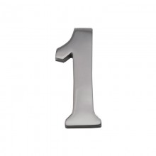 NUMERO 1 NIQUEL MATE 10CM FIJACION INVISIBLE