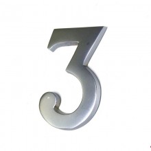 NUMERO 3 NIQUEL MATE 10CM FIJACION INVISIBLE