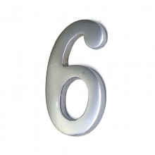 NUMERO 6 NIQUEL MATE 10CM FIJACION INVISIBLE
