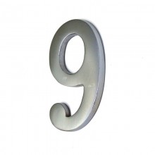 NUMERO 9 NIQUEL MATE 10CM FIJACION INVISIBLE