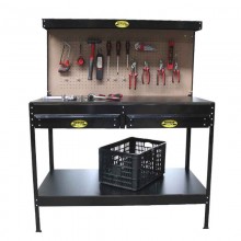 BANCO DE HERRAMIENTAS BASICO CON 2 CAJONES + 20 GANCHOS 120X60CM