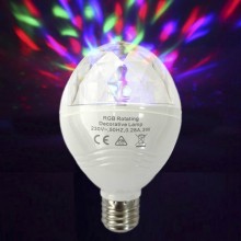 BOMBILLA DISCOTECA LED RGB E27 3W MULTICOLOR ROTACION 360° EDM