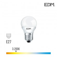 BOMBILLA ESFERICA LED E27 7W 600 LM 3200K LUZ CALIDA EDM