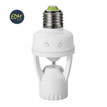 PORTALAMPARAS CREPUSCULAR CON SENSOR DE PRESENCIA 360º E27 MAX. 60W EDM
