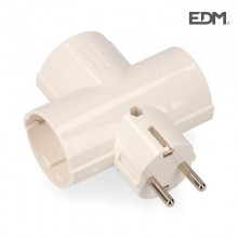 CLAVIJA TRIPLE CON BAQUELITA ENVASADO T/TL 16A 250V EDM